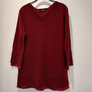 Women's V-Neck Burgundy Sweater
